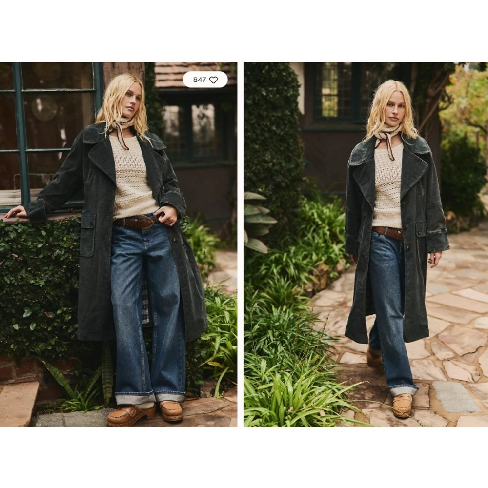 We The Free Free People Fox Corduroy Duster Corduroy Trench Coat XL